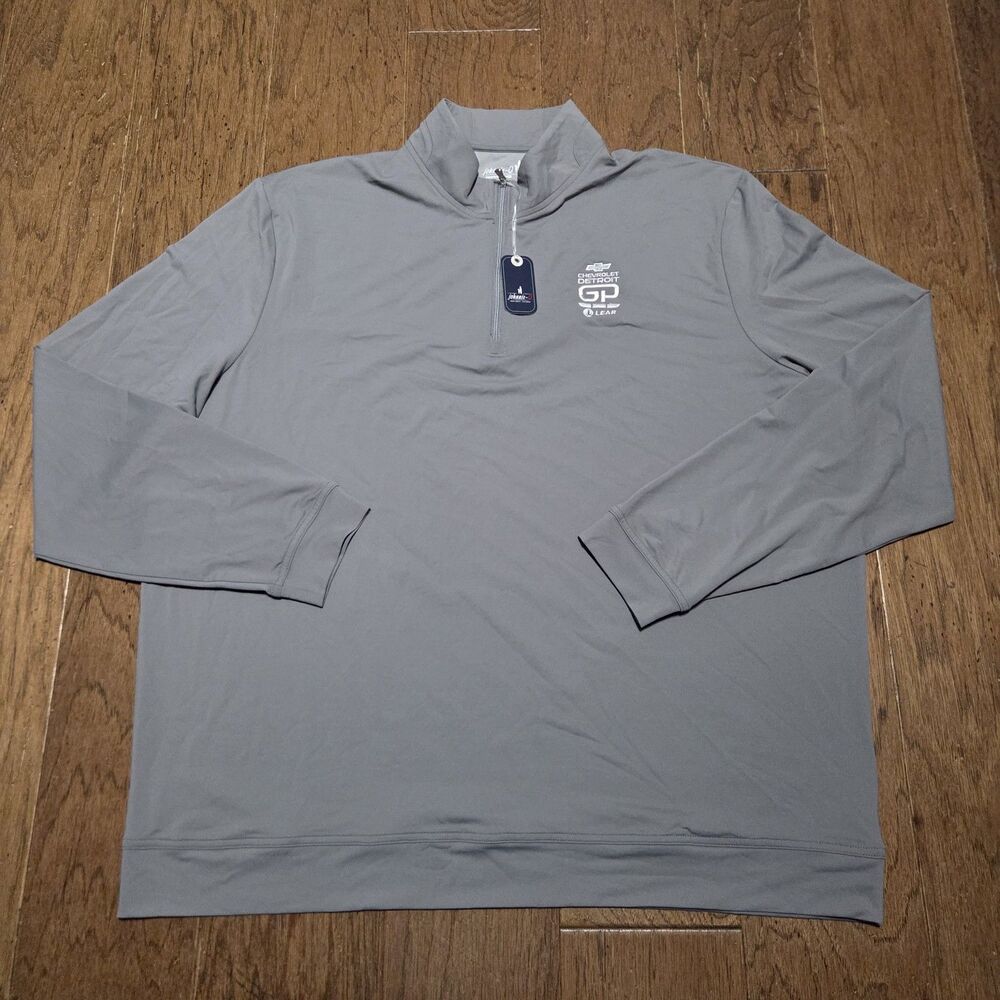 Johnnie-O Shirt Mens M Gray Performance 1/4 Zip Stretch Motion Pullover Golf